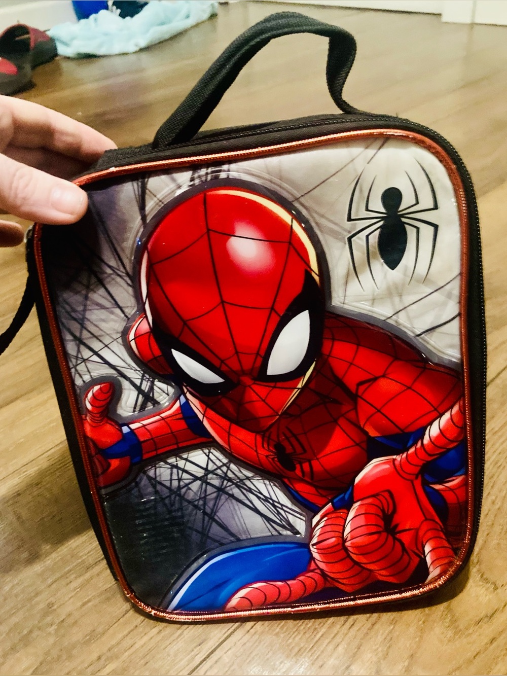 Boys Spiderman Lunchbox Carry Bag - Good Condition